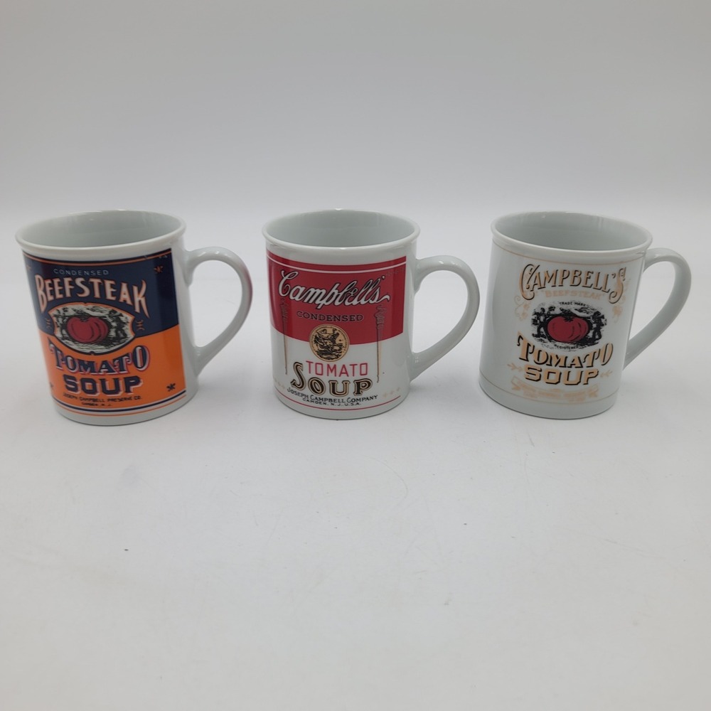 Campbells Soup 125th Anniversary Mug Collection Set of 3 Beefsteak Tomato Mug